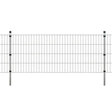 ZNTS 2D Garden Fence Panels & Posts 2008x830 mm 6 m Silver 272561