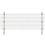 ZNTS 2D Garden Fence Panels & Posts 2008x830 mm 14 m Silver 272565