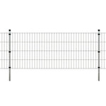 ZNTS 2D Garden Fence Panels & Posts 2008x830 mm 22 m Silver 272569