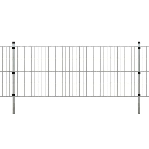 ZNTS 2D Garden Fence Panels & Posts 2008x830 mm 30 m Silver 272573