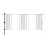 ZNTS 2D Garden Fence Panels & Posts 2008x830 mm 34 m Silver 272575