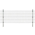 ZNTS 2D Garden Fence Panels & Posts 2008x830 mm 36 m Silver 272576