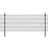 ZNTS 2D Garden Fence Panels & Posts 2008x1030 mm 14 m Grey 272615