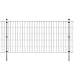 ZNTS 2D Garden Fence Panels & Posts 2008x1030 mm 4 m Silver 272635