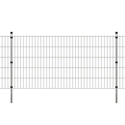 ZNTS 2D Garden Fence Panels & Posts 2008x1030 mm 4 m Silver 272635
