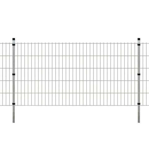 ZNTS 2D Garden Fence Panels & Posts 2008x1030 mm 10 m Silver 272638