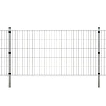 ZNTS 2D Garden Fence Panels & Posts 2008x1030 mm 24 m Silver 272645