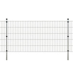 ZNTS 2D Garden Fence Panels & Posts 2008x1030 mm 26 m Silver 272646