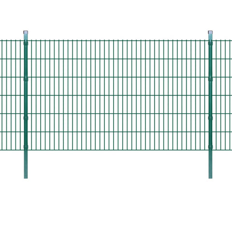 ZNTS 2D Garden Fence Panels & Posts 2008x1230 mm 24 m Green 272670