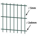 ZNTS 2D Garden Fence Panels & Posts 2008x1230 mm 36 m Green 272676