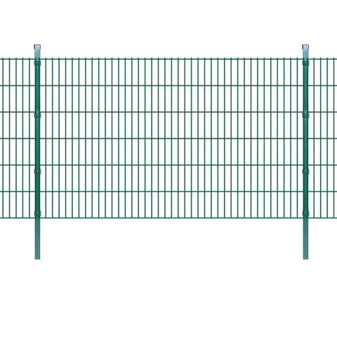 ZNTS 2D Garden Fence Panels & Posts 2008x1230 mm 42 m Green 272679