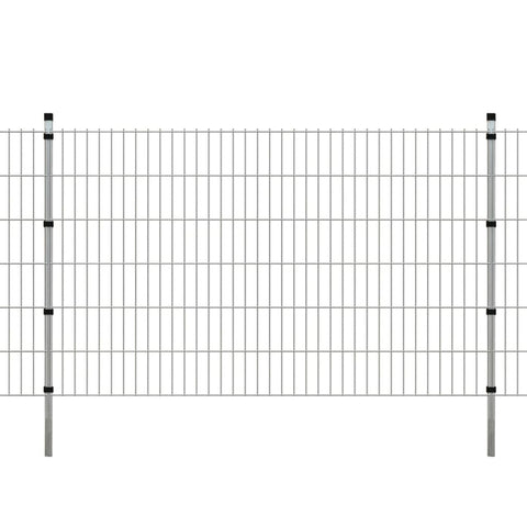 ZNTS 2D Garden Fence Panel & Posts 2008x1230 mm 2 m Silver 272709