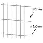 ZNTS 2D Garden Fence Panels & Posts 2008x1230 mm 6 m Silver 272711