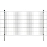ZNTS 2D Garden Fence Panels & Posts 2008x1230 mm 8 m Silver 272712