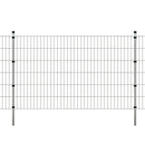 ZNTS 2D Garden Fence Panels & Posts 2008x1230 mm 14 m Silver 272715