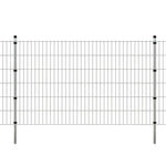 ZNTS 2D Garden Fence Panels & Posts 2008x1230 mm 16 m Silver 272716