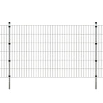 ZNTS 2D Garden Fence Panels & Posts 2008x1230 mm 30 m Silver 272723