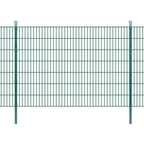 ZNTS 2D Garden Fence Panels & Posts 2008x1430 mm 10 m Green 272738