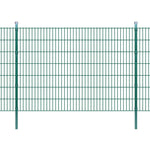 ZNTS 2D Garden Fence Panels & Posts 2008x1430 mm 14 m Green 272740