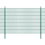 ZNTS 2D Garden Fence Panels & Posts 2008x1430 mm 24 m Green 272745