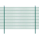ZNTS 2D Garden Fence Panels & Posts 2008x1430 mm 30 m Green 272748