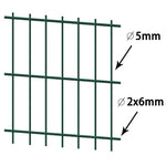 ZNTS 2D Garden Fence Panels & Posts 2008x1430 mm 30 m Green 272748