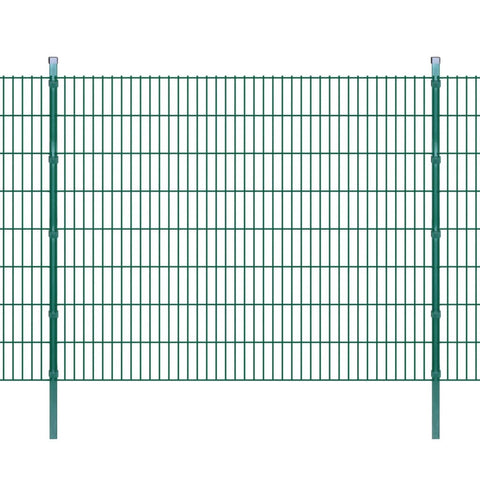 ZNTS 2D Garden Fence Panels & Posts 2008x1630 mm 34 m Green 272825