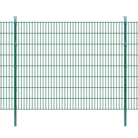 ZNTS 2D Garden Fence Panels & Posts 2008x1630 mm 38 m Green 272827
