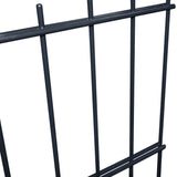 ZNTS 2D Garden Fence Panels & Posts 2008x1630 mm 8 m Grey 272837