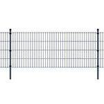 ZNTS 2D Garden Fence Panels & Posts 2008x1630 mm 18 m Grey 272842