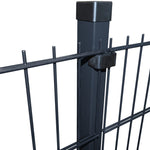ZNTS 2D Garden Fence Panels & Posts 2008x1630 mm 18 m Grey 272842