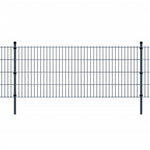 ZNTS 2D Garden Fence Panels & Posts 2008x1630 mm 34 m Grey 272850