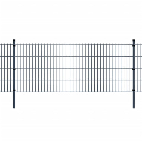 ZNTS 2D Garden Fence Panels & Posts 2008x1630 mm 34 m Grey 272850