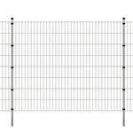 ZNTS 2D Garden Fence Panels & Posts 2008x1630 mm 12 m Silver 272864