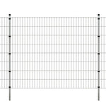 ZNTS 2D Garden Fence Panels & Posts 2008x1630 mm 16 m Silver 272866