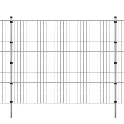 ZNTS 2D Garden Fence Panels & Posts 2008x1630 mm 18 m Silver 272867