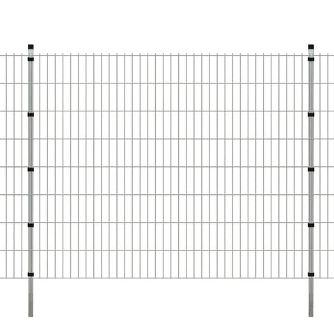 ZNTS 2D Garden Fence Panels & Posts 2008x1630 mm 28 m Silver 272872