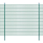 ZNTS 2D Garden Fence Panels & Posts 2008x1830 mm 10 m Green 272888
