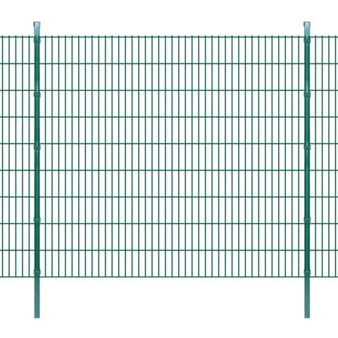 ZNTS 2D Garden Fence Panels & Posts 2008x1830 mm 14 m Green 272890