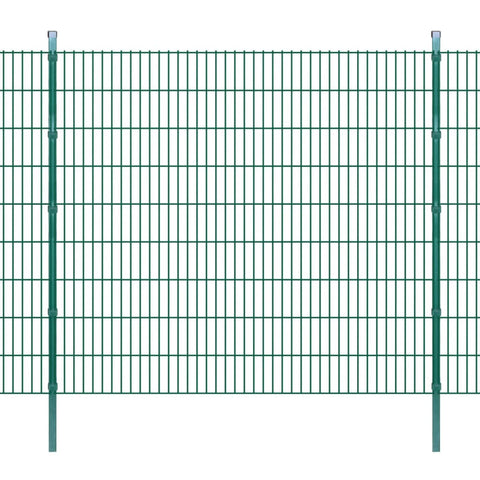 ZNTS 2D Garden Fence Panels & Posts 2008x1830 mm 44 m Green 272905