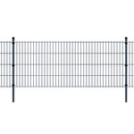 ZNTS 2D Garden Fence Panels & Posts 2008x1830 mm 12 m Grey 272914