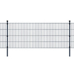 ZNTS 2D Garden Fence Panels & Posts 2008x1830 mm 46 m Grey 272931