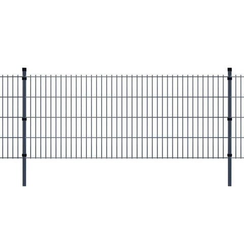 ZNTS 2D Garden Fence Panels & Posts 2008x1830 mm 46 m Grey 272931