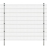 ZNTS 2D Garden Fence Panels & Posts 2008x1830 mm 6 m Silver 272936