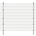 ZNTS 2D Garden Fence Panels & Posts 2008x1830 mm 20 m Silver 272943
