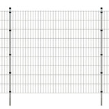 ZNTS 2D Garden Fence Panels & Posts 2008x1830 mm 20 m Silver 272943