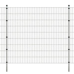 ZNTS 2D Garden Fence Panels & Posts 2008x1830 mm 24 m Silver 272945