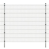 ZNTS 2D Garden Fence Panels & Posts 2008x1830 mm 26 m Silver 272946