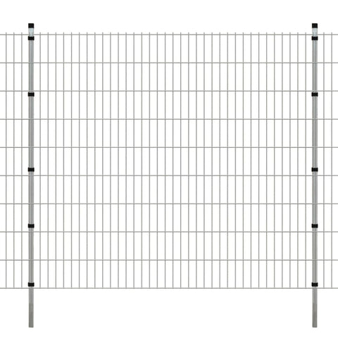 ZNTS 2D Garden Fence Panels & Posts 2008x1830 mm 28 m Silver 272947