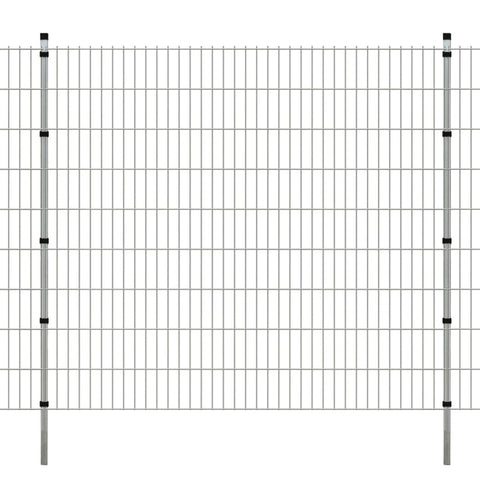 ZNTS 2D Garden Fence Panels & Posts 2008x1830 mm 34 m Silver 272950